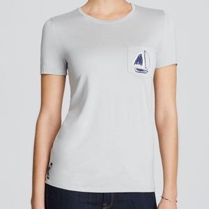 Umano Women's Gray Sailboat Graphic Pocket Tee
